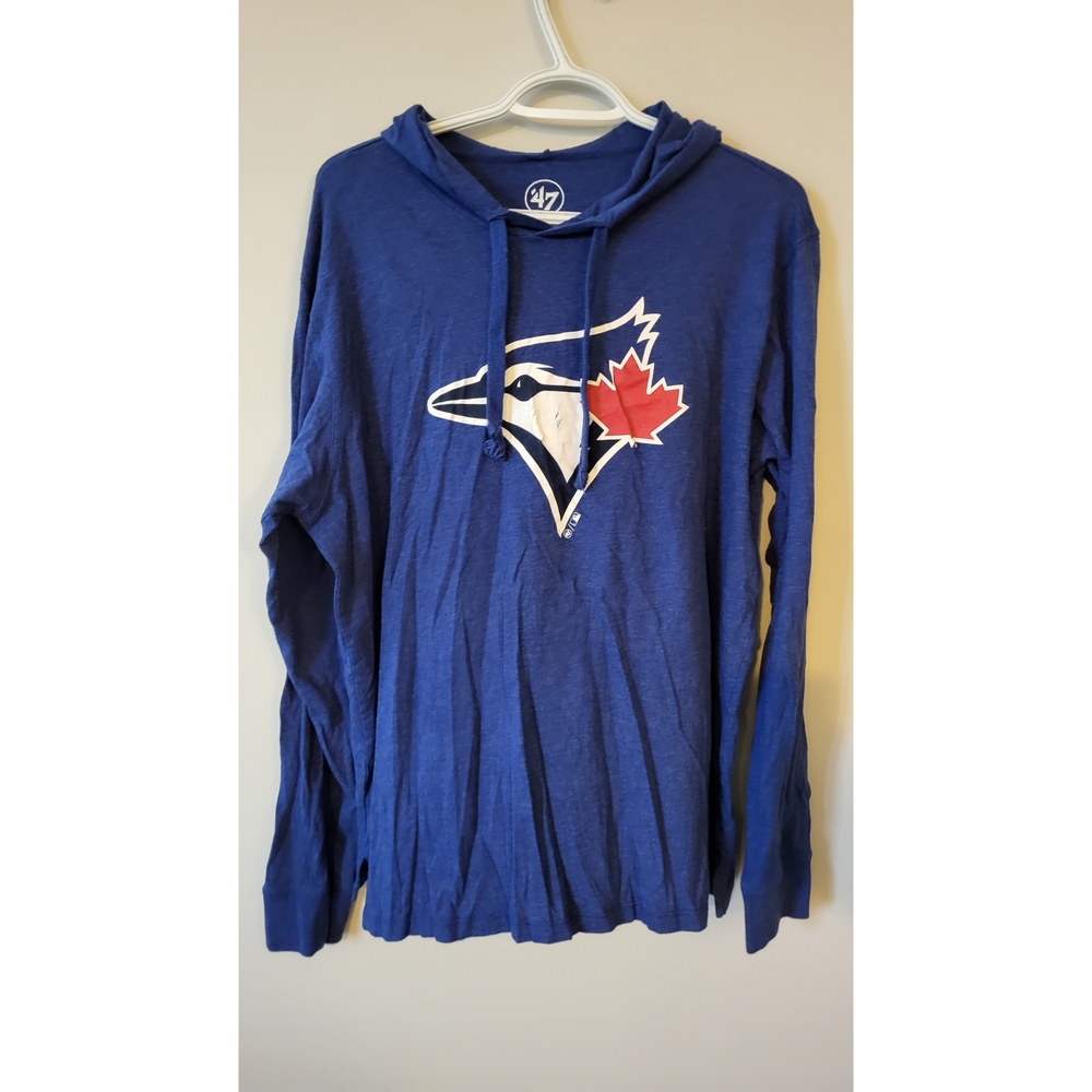 Blue Hoodie with Bird and Leaf Logo